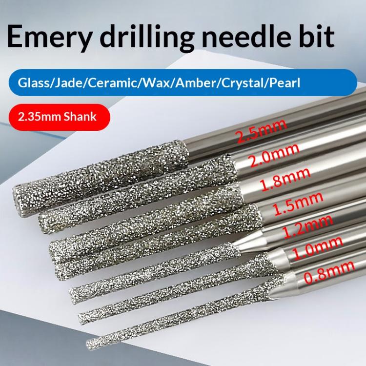 Assorted diamond abrasive needle drill bits with multiple sizes shown together.