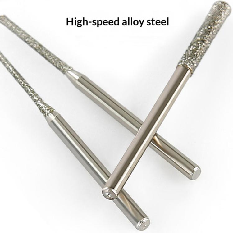 High-speed alloy steel diamond needle drill bits with abrasive tips fanned out.