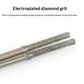 Electroplated diamond drill bit with gold-tone shank and textured tip end