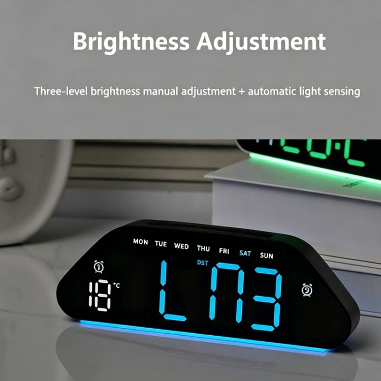 Digital Alarm Clock With Large LED Display 3 Brightness Levels, Auto-Dimming, Atmosphere Night Light & Timer
