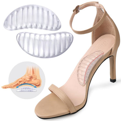 Clear striped arch-support anti-slip insole with ribbed base