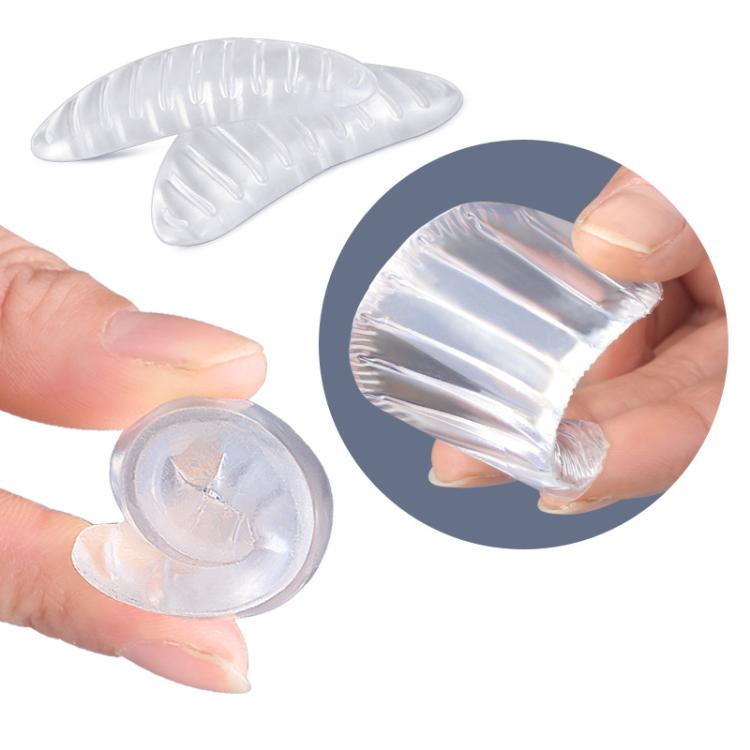 Clear anti-slip insole shown from top and underside for grip