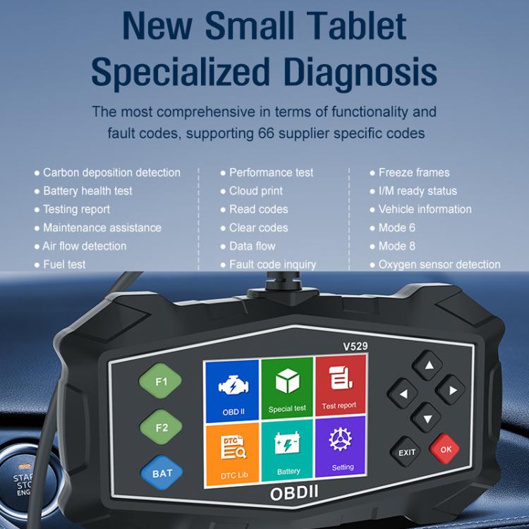 V529 OBD2 Car Fault Diagnostic Scanner Engine System Diagnostic Tool