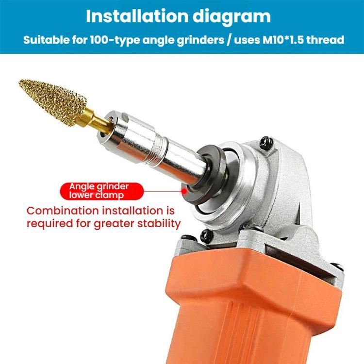 Angle Grinder To Straight Grinder Conversion Chuck Grinder Accessories, 3mm M10, 6mm M10, 3mm M14, 6mm M14