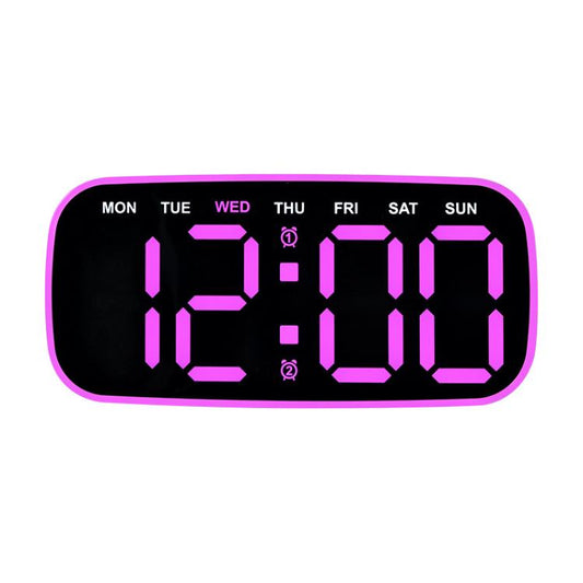 Modern Digital Wall Clock & Desk Clock LED Large Display with Date, Week, Temp, Adjustable Brightness Decorative Silent Clock
