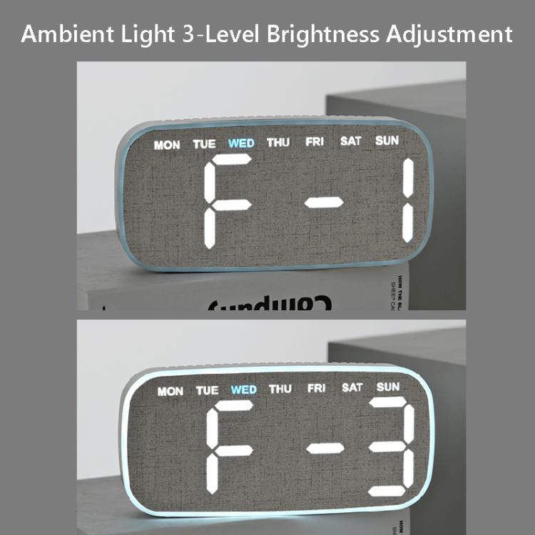 Modern Digital Wall Clock & Desk Clock LED Large Display with Date, Week, Temp, Adjustable Brightness Decorative Silent Clock