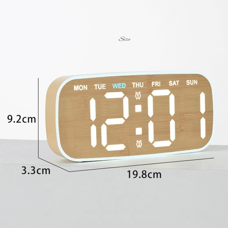 Modern Digital Wall Clock & Desk Clock LED Large Display with Date, Week, Temp, Adjustable Brightness Decorative Silent Clock