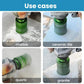 Green tile hole saw bit mounted on a drill for cutting tile holes