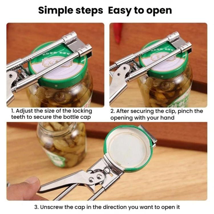LsCook Adjustable Multi-Function Can Opener Non-Slip Bottle Cap Screwdriver