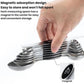 LsCook magnetic stainless steel double-ended measuring spoon set with labeled size markings