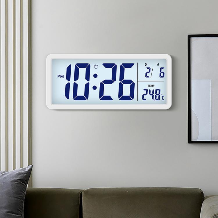 10-Inch LCD Display Desktop Electric Clock with Backlight Large Digital Wall Clock Indoor Thermometer