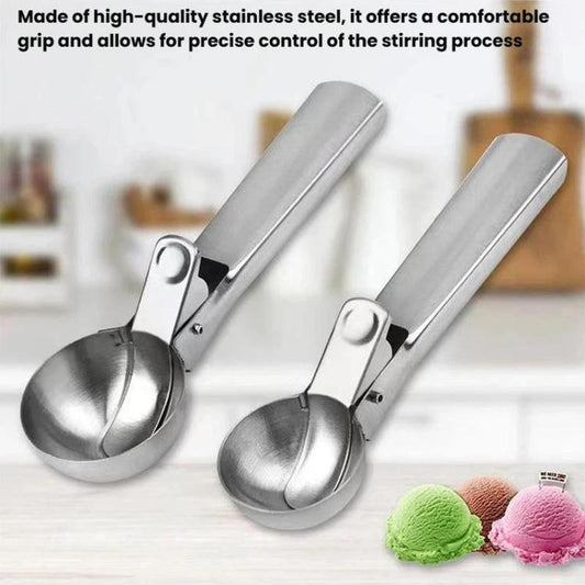 LsCook Stainless Steel Dual-Purpose Ice Cream Scoop Fruit Ball Scoop