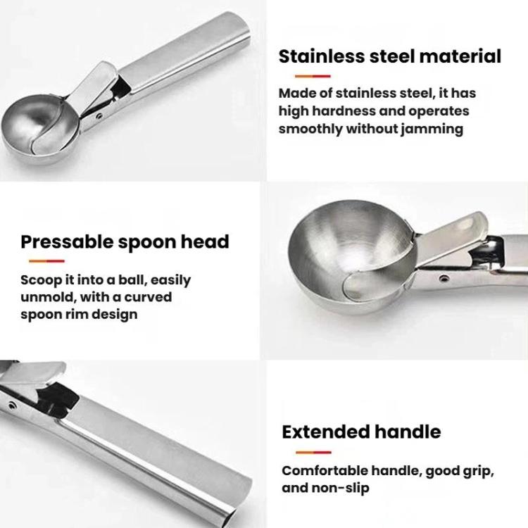 LsCook Stainless Steel Dual-Purpose Ice Cream Scoop Fruit Ball Scoop