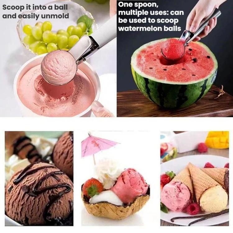 LsCook Stainless Steel Dual-Purpose Ice Cream Scoop Fruit Ball Scoop