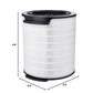 Air purifier filter cartridge, 9.8 in tall, 8.5 in diameter, white pleated
