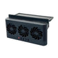 Black vehicle-mounted solar ventilation fan with three circular airflow vents
