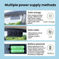 Car-mounted solar ventilation fan with visible USB cable and battery pack