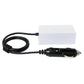 Car inverter power adapter with white housing and black cigarette-lighter style plug