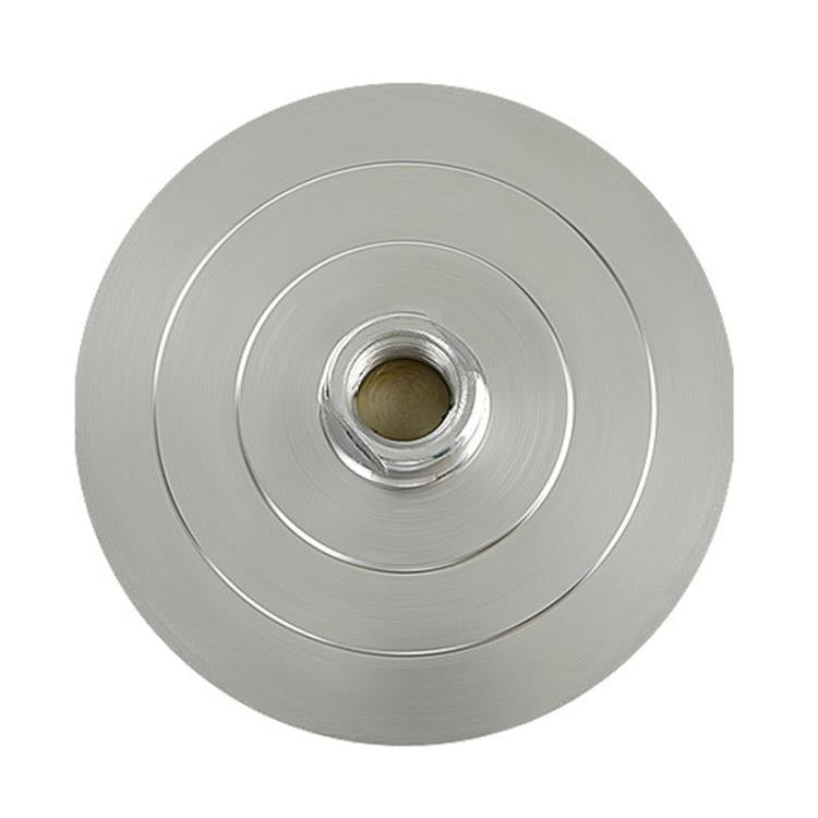 Silver grinding disc with recessed center threaded hole and concentric circular bands