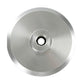 Metal grinding disc angled view with central threaded hole and outer rim