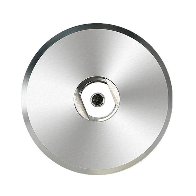 Aluminum alloy self-adhesive grinding tray, silver disc with black outer rim and center port