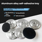 Aluminum alloy self-adhesive trays set, brushed metal discs with black adhesive pads