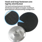 Self-adhesive grinding tray with black hook-and-loop pads and metal center mount