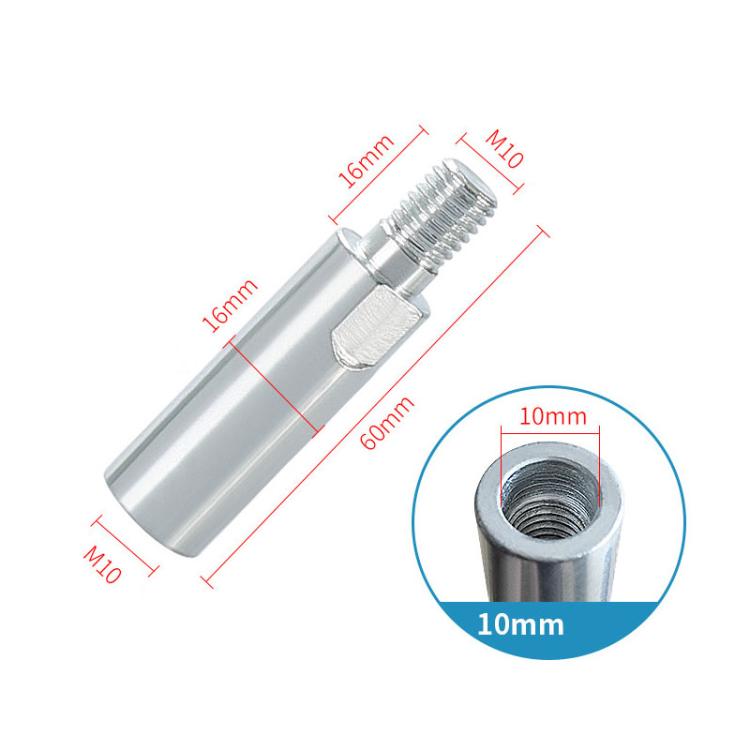 M10 angle grinder extension shaft with threaded ends, 6 cm length