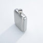 Silver stainless steel hip flask with screw cap, compact pocket liquor bottle