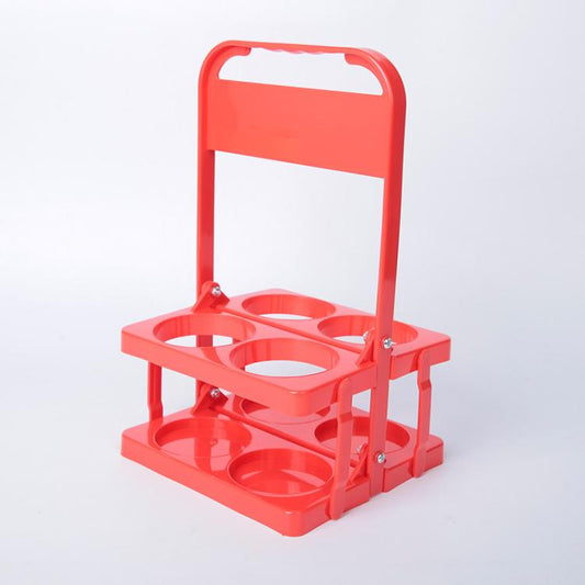 4-Hole Foldable Beer Bottle Carrier Portable Plastic Beverage Caddy with Handle Collapsible Drink Holder Organizer for Wine, Soda, Cocktails
