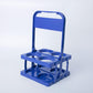 Blue 4-hole foldable plastic drink carrier with carry handle