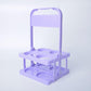 Light purple 4-hole foldable plastic drink carrier with carry handle