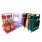 Multi-color 4-hole foldable plastic drink carriers with carry handles
