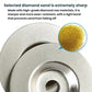 Close-up grinding disc edge and center mounting hole, silver-gray abrasive surface