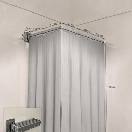 Foldable Waterproof Bathroom Shower Curtain Invisible Toilet Wet And Dry Separation Partition Curtain, 3-Fold Grey, 4-Fold Grey, 5-Fold Grey, 3-Fold White, 4-Fold White, 5-Fold White
