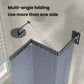 Light grey foldable shower curtain partition with multi-angle folding rail