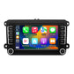 In-dash 7-inch car navigation system with touchscreen menus for phone, music, maps, and messages