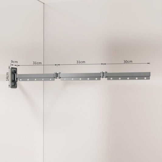 Drill-Free Folding Clothes Drying Rack Balcony Invisible Retractable Clothesline, 1-Fold Grey, 2-Fold Grey, 3-Fold Grey, 4-Fold Grey, 5-Fold Grey, 1-Fold White, 2-Fold White, 3-Fold White, 4-Fold White, 5-Fold White