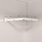 White retractable folding clothes drying rack, bar with 4 folding sections and wall brackets