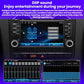 Car stereo head unit with DSP sound settings displayed on touchscreen