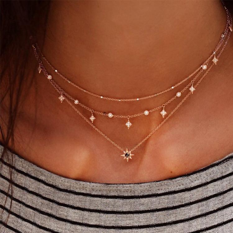 Multi-layered Star Pendant Necklace Combination