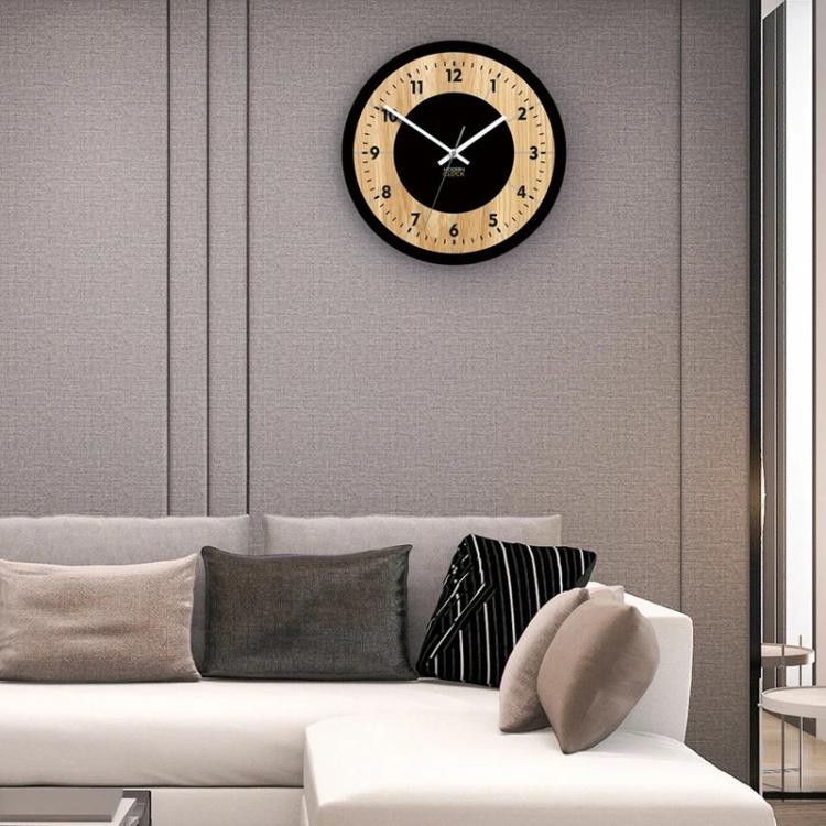 Wooden Round Analog-Digital Wall Clock 3D Decorative Home Wall Clock, 30cm, 34cm