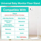 Universal baby monitor floor stand with tall adjustable pole and flat base