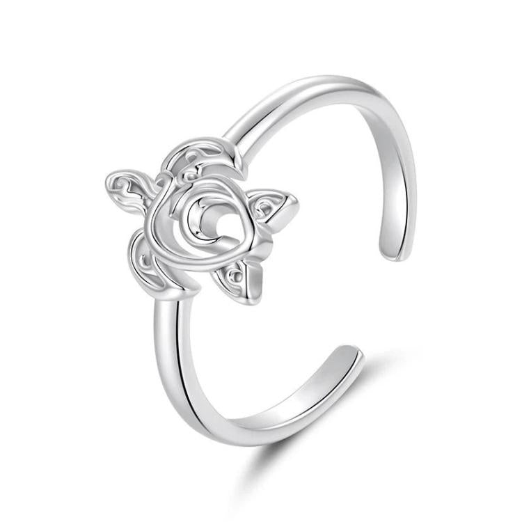 Copper Plated With White Gold Adjustable Ocean Life Opening Ring, YIR302-E, YIR303-E, YIR304-E