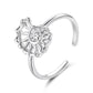 Copper Plated With White Gold Adjustable Ocean Life Opening Ring, YIR302-E, YIR303-E, YIR304-E