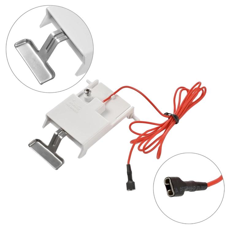 Ice thickness control board with red wire harness and plug connector detail