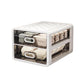 White drawer-style sock organizer box with clear windows and stacked sock drawers