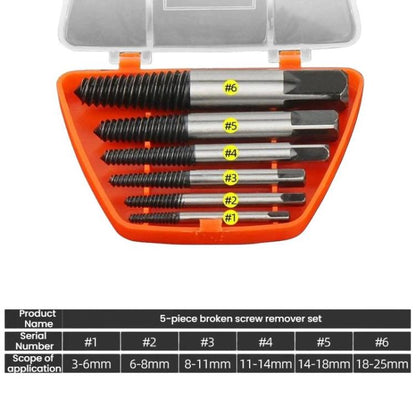 Broken Screw Extractor Screw Tool Set, 6pcs / set, Coarse-threaded 6pcs / set, Coarse-threaded 5pcs / set