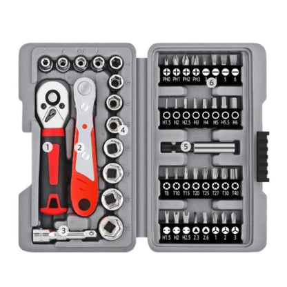 1/4 Inch Socket Wrench Tool Set Screwdriver Bits Hardware Repair Tools, 48pcs / set, 47pcs / set A, 47pcs / set B