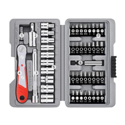 1/4 Inch Socket Wrench Tool Set Screwdriver Bits Hardware Repair Tools, 48pcs / set, 47pcs / set A, 47pcs / set B